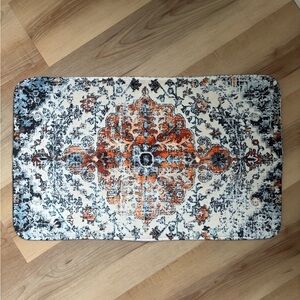 Elegant Multicolor Bath Mat | blue orange bohemian style bath rug | new decor